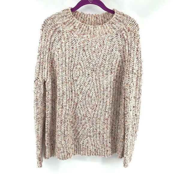 Heartloom chunky cozy knit sweater Alysha crew neck slouchy speckled small EUC - Picture 2 of 14